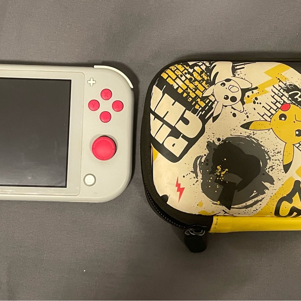 Nintendo Switch Lite - Light Gray with Teal Buttons - Picture 3 of 3